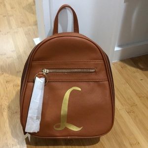 Brown “L” Backpack/Purse